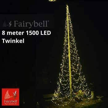 Julelys til 8 m flagstang med 1500 LED og twinkel 20 watt