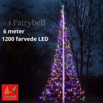 Cyberplads Mening Bule Fairybell julebelysning | til flagstang 6 meter 1200 farvede ledlys 20 watt