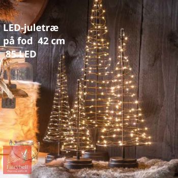 Batteri juletræ kobber 42 cm 85 LED-lys