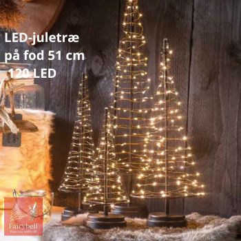 Batteri juletræ kobber 51 cm 120 LED-lys